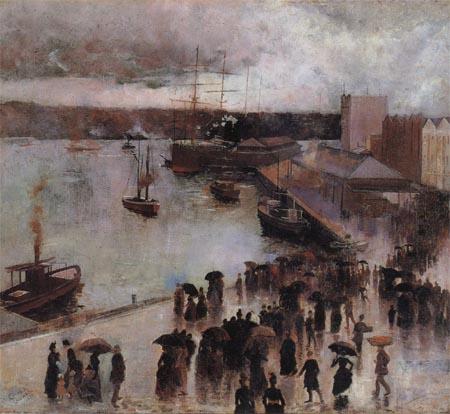 Charles conder Departure of the SS Orient from Circular Quay oil painting image